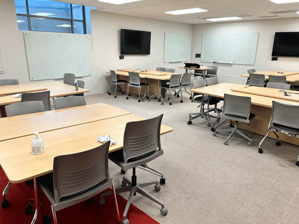 classroom with technology for collaboration